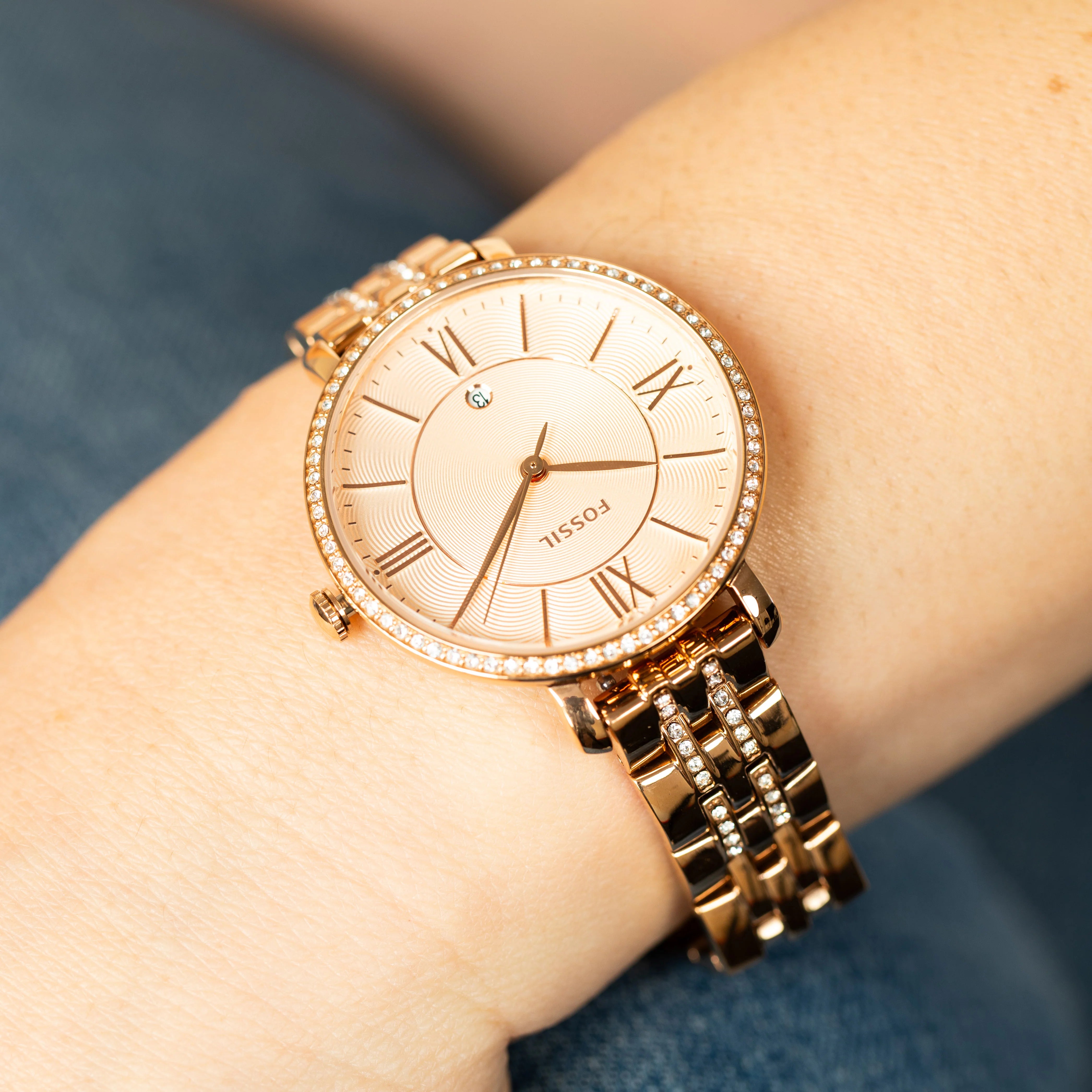 Jacqueline Three-Hand Rose Gold-Tone Stainless Steel Watch - ES3546